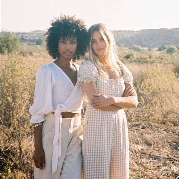 Frankie Plaid Jumpsuit in Taupe - SOLAÍ THE LABEL - Picture 2 of 6